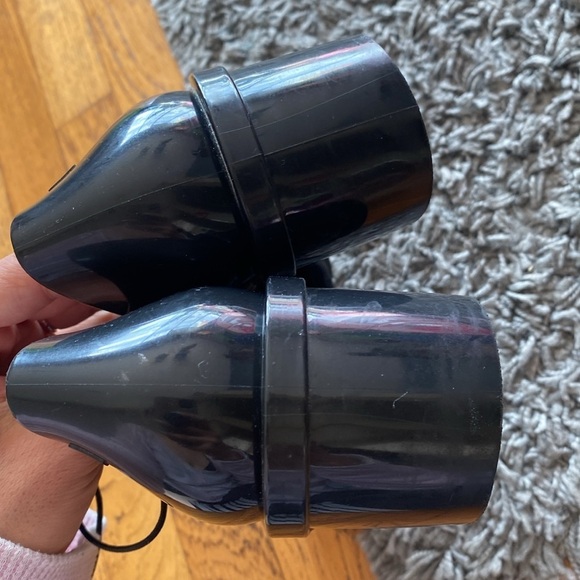 Melissa Black Rubber Stacked Block Heel Oxford Jelly Shoes Size 6 - Picture 8 of 14